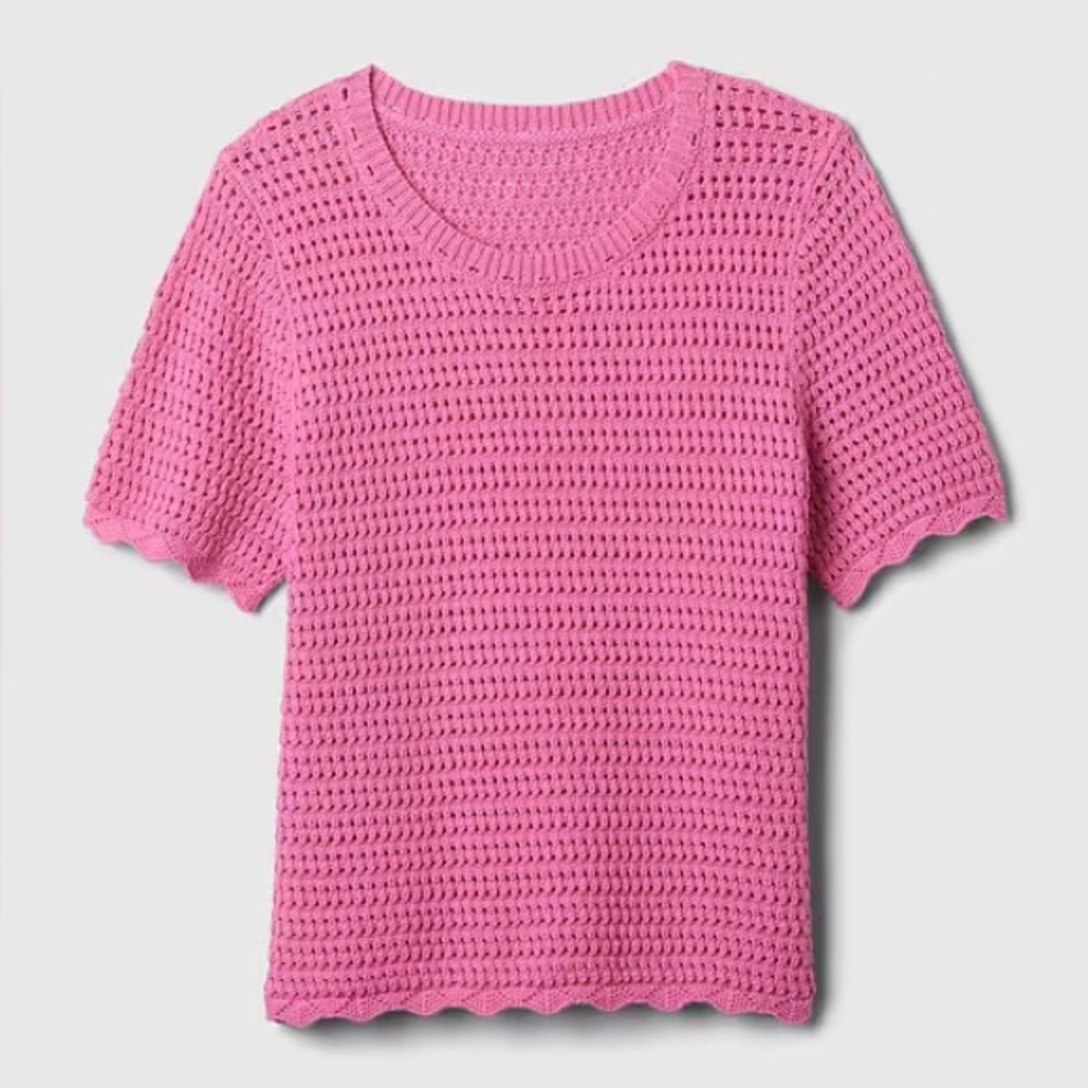 Gap Crochet Sweater Top Indie Pink - Picture 3 of 4